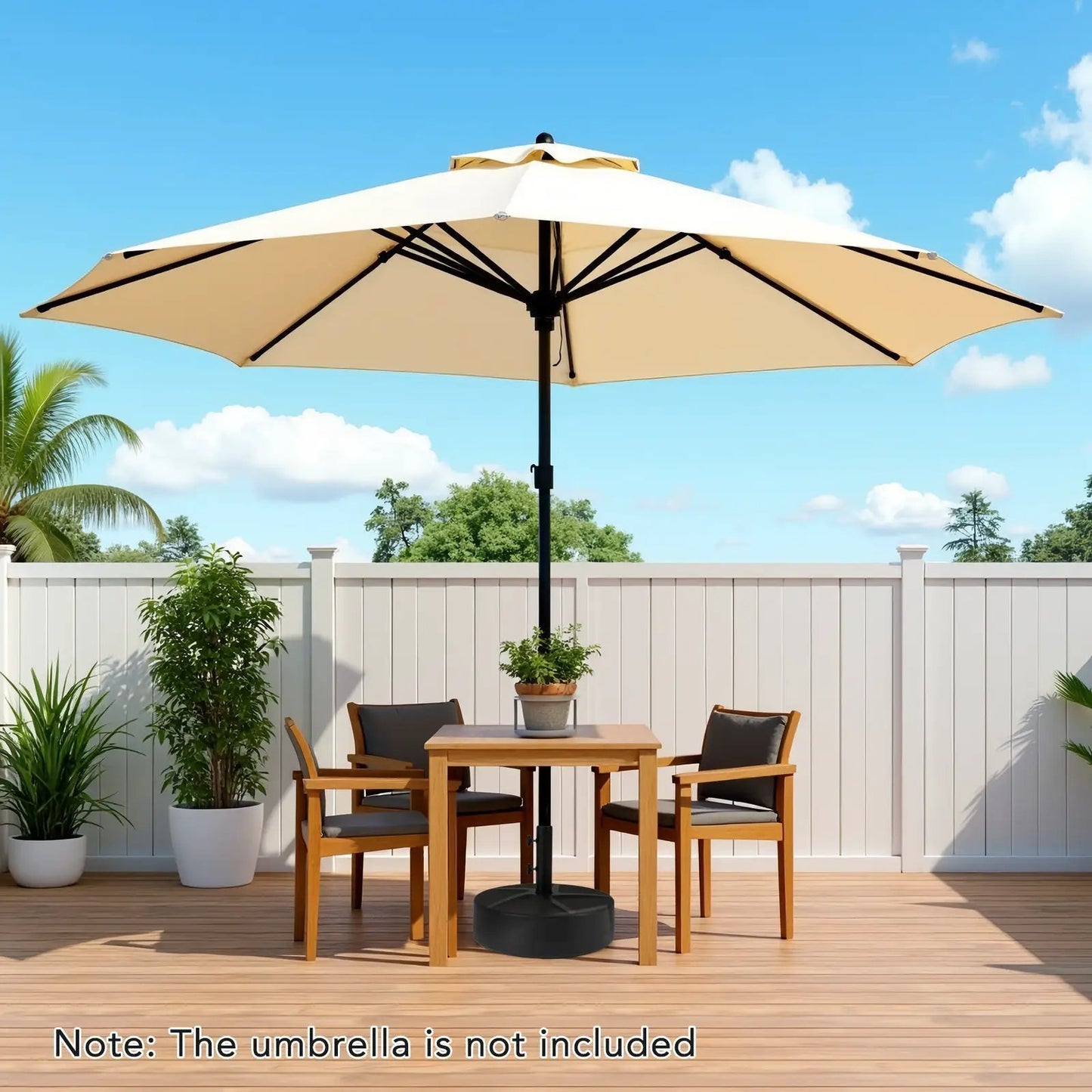 Patio Umbrella Base 88LBS Capacity Water and Sand Fillable Market Table Umbrella Stand-Black - Tampa Home & Garden Store