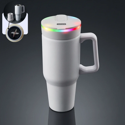 BLENDi 21oz insulated portable blender white body with rainbow LED lid ring blade cup on Tampa Home & Garden Store