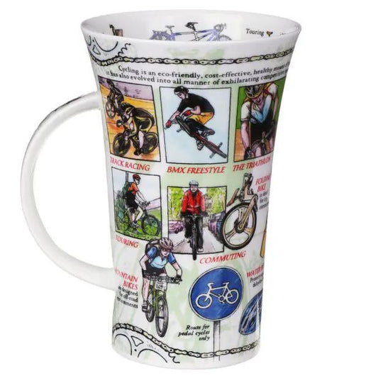 World of Bike Fine Bone China Mug Glencoe Style white ceramic cycling mug on Tampa Home & Garden Store
