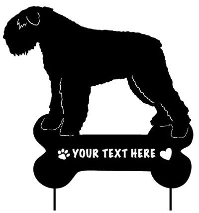 Bouvier des Flandres garden stake wall art, black silhouette dog art on Tampa Home & Garden Store
