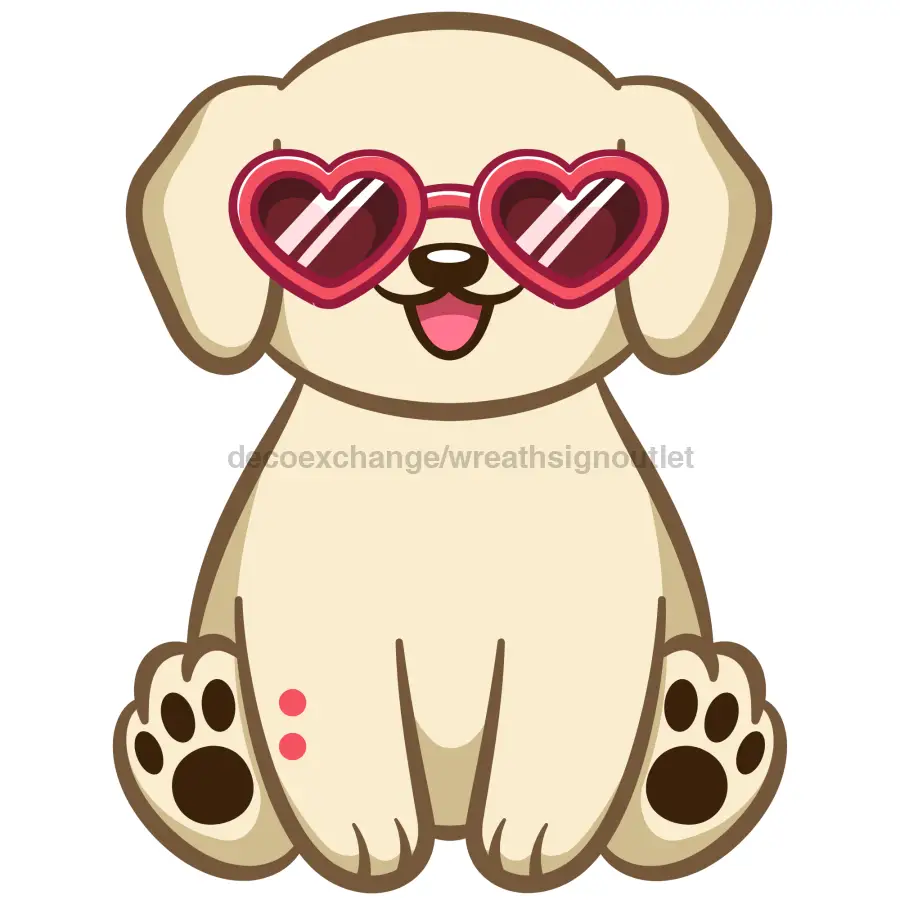Bow Backer, Valentine Dog Bow Backer, wood sign, BB-W-0055, 13" wreath sign - Tampa Home & Garden Store
