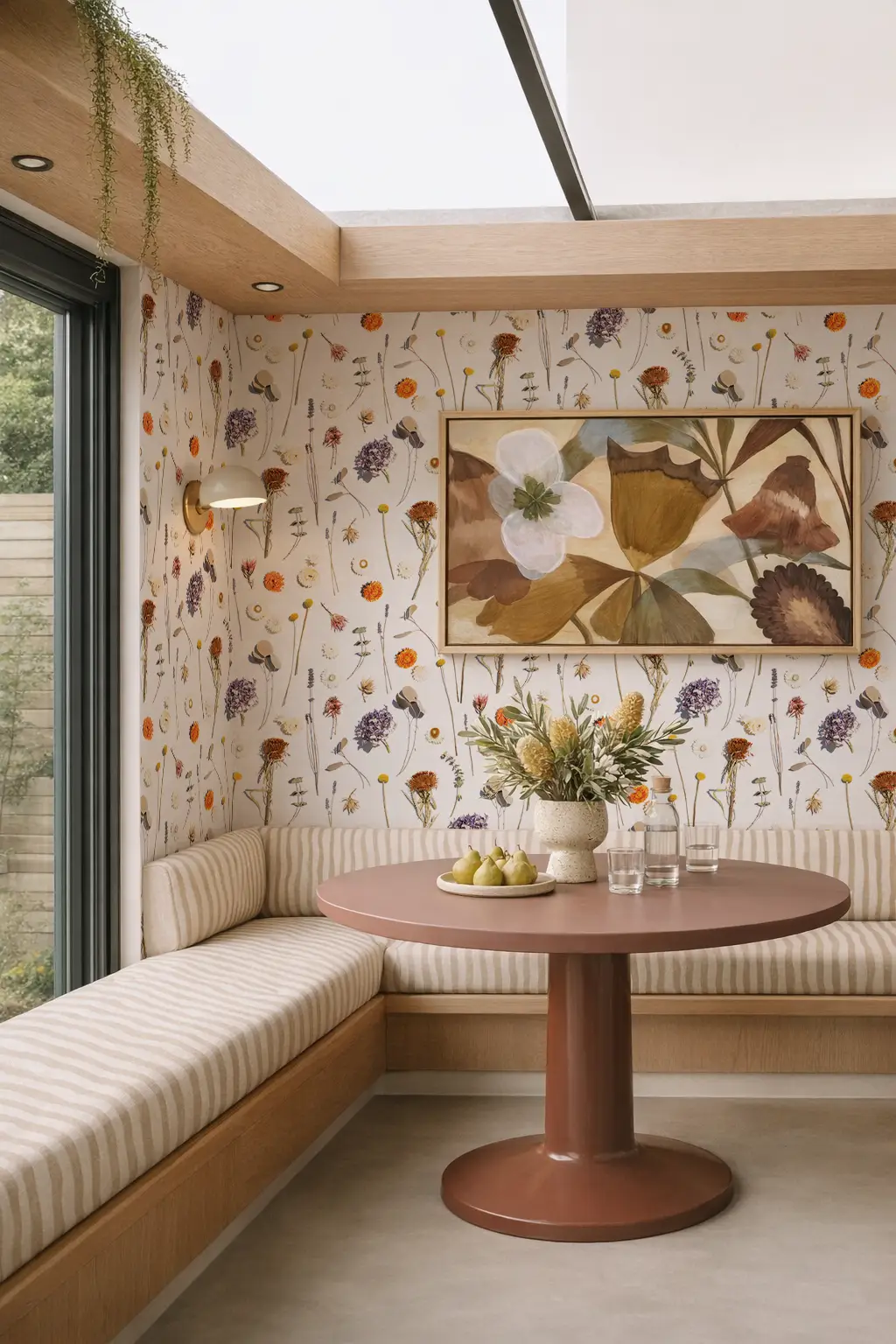 Dried Flora Wallpaper lavender and orange botanical print by Samantha Santana Creative on Tampa Home & Garden Store
