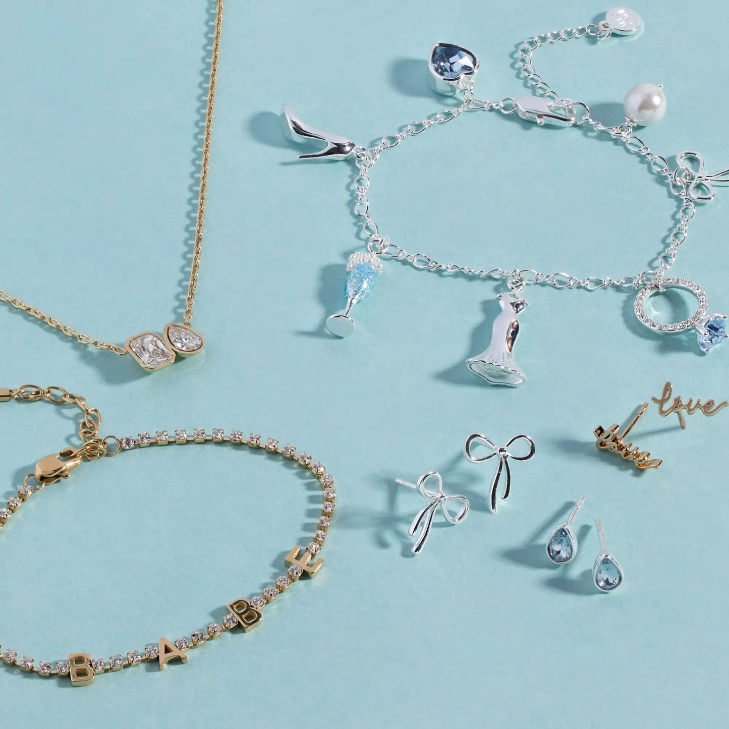 Bridal Multi Charm Bracelet and Wedding Charms