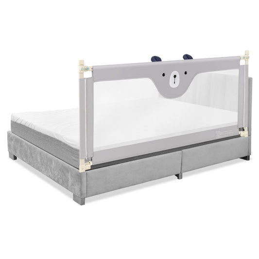 Vertical Lifting Baby Bedrail Guard with Lock-Gray - Tampa Home & Garden Store