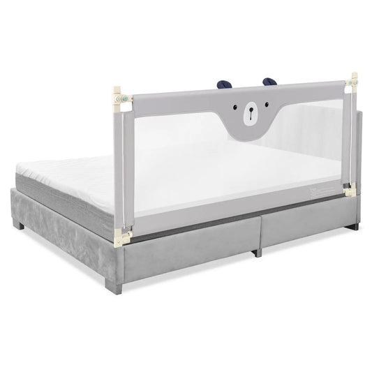 DirectDeals vertical lifting baby bed rail guard with lock, gray with mesh panels on Tampa Home & Garden Store