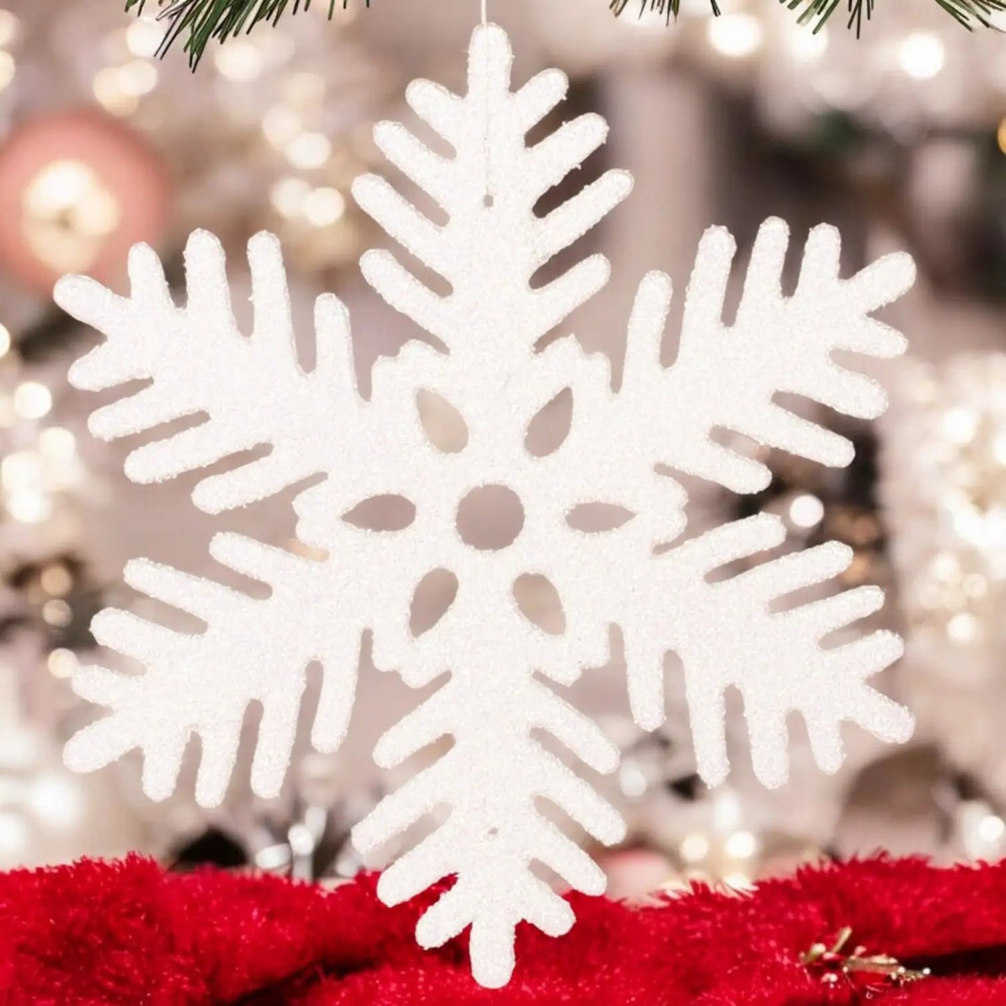 11-inch glittered white snowflake ornament by The Country Christmas Loft on Tampa Home & Garden Store