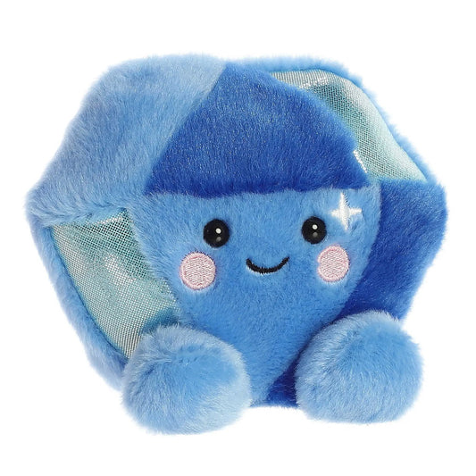 Alice Sapphire Palm Pal plush with blue fur, pink cheeks and black eyes, mesh ear accent on Tampa Home & Garden Store