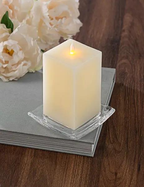 Square Glass Pillar Plate - 4.75" - Tampa Home & Garden Store