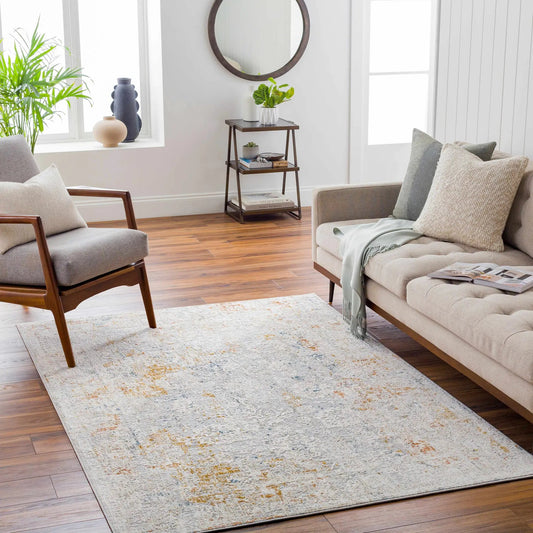 Burkittsville Textured Luxe Area Rug in Gray by Boutique Rugs, gray with multicolor flecks on Tampa Home & Garden Store
