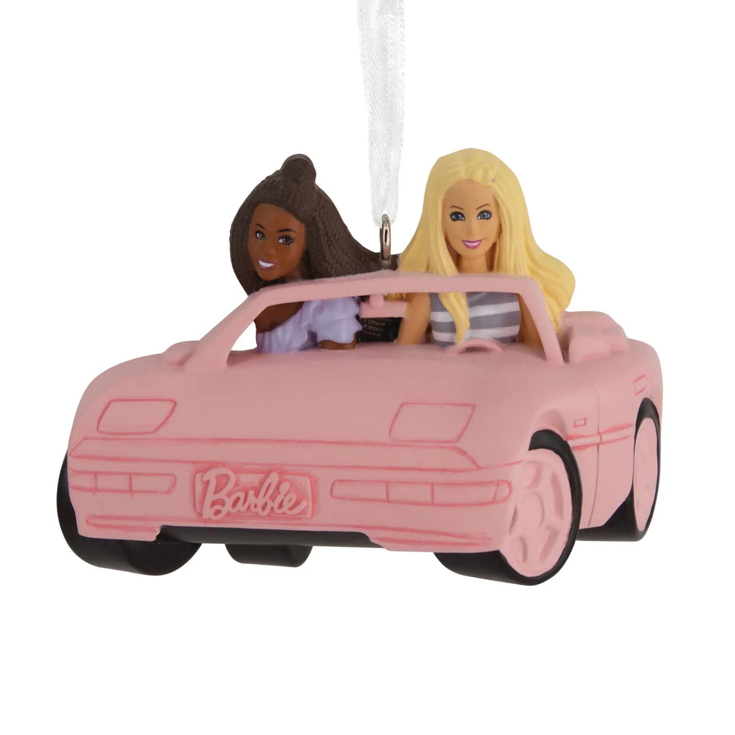 Barbie in Convertible Ornament with Plate in a pink car with two dolls on Tampa Home & Garden Store
