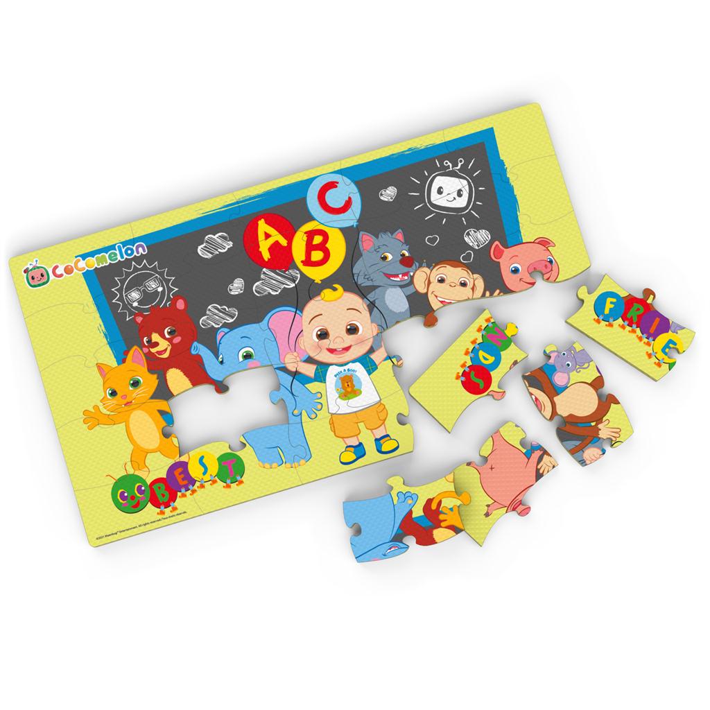 Cocomelon foam puzzle, 25-piece kids' jigsaw with colorful characters on a yellow border on Tampa Home & Garden Store