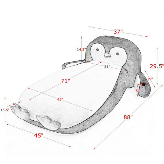 Large Plush Penguin Bed and a Lounger For Kids
