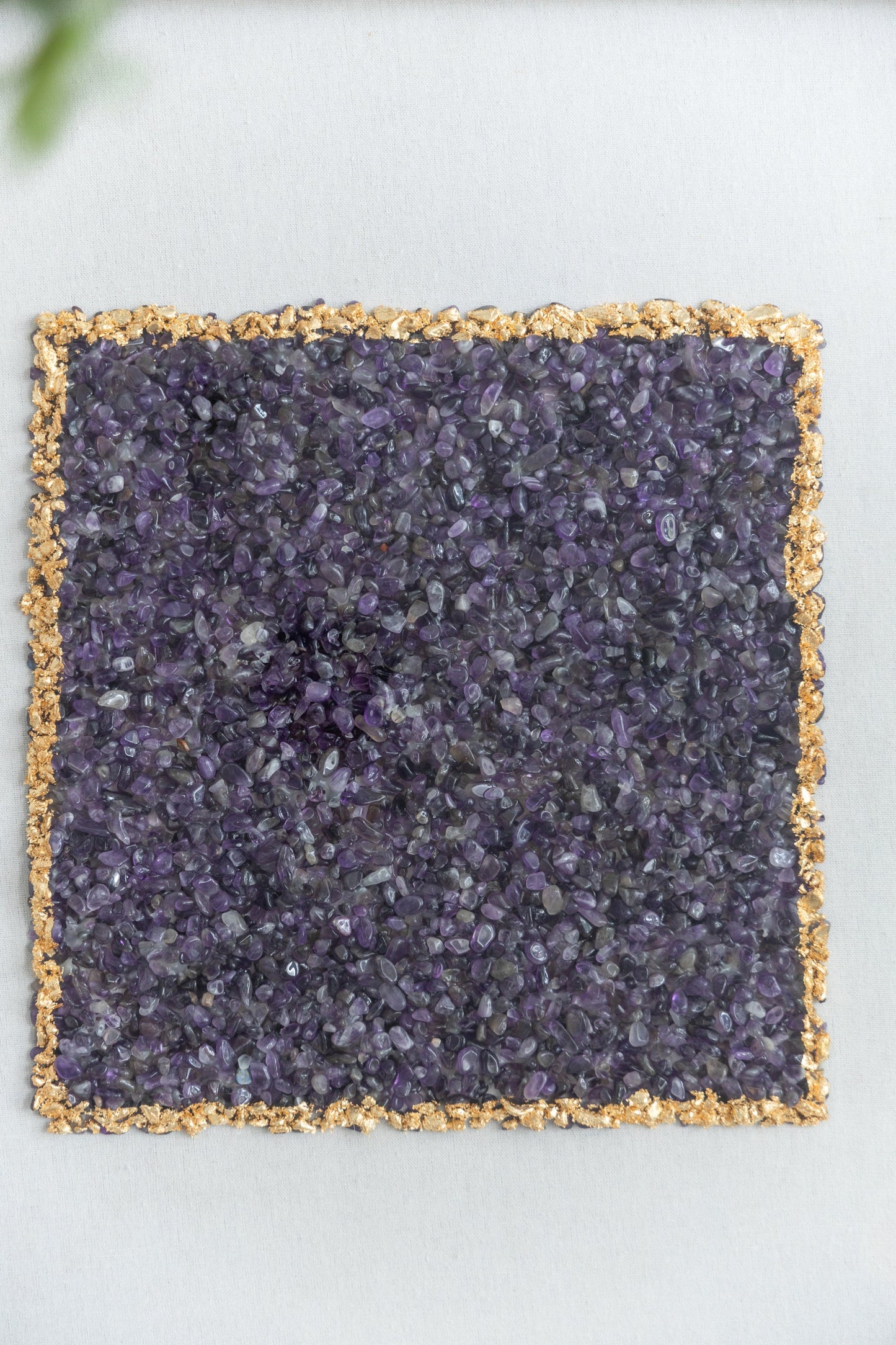 The Lillian Améthyste Shadow Box Duo wall art by HouseOfZazla with purple amethyst chips on Tampa Home & Garden Store