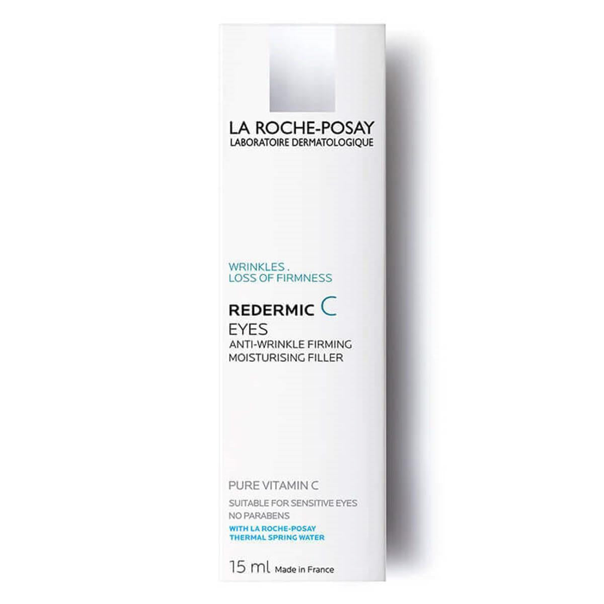 Redermic C Eyes eye cream box La Roche-Posay branding; white packaging with teal text, 15 ml on Tampa Home & Garden Store