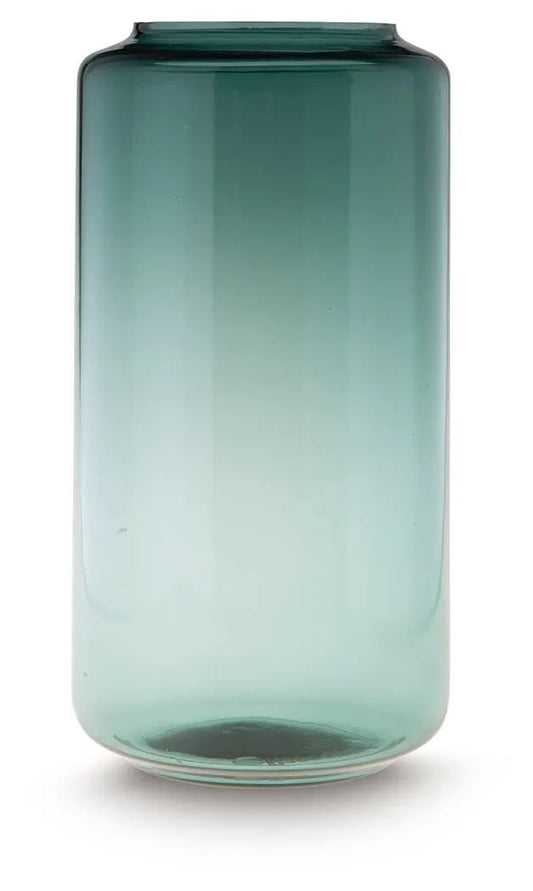 Inisland vase, teal gradient glass, tall cylindrical vase by Unique Piece Furniture on Tampa Home & Garden Store
