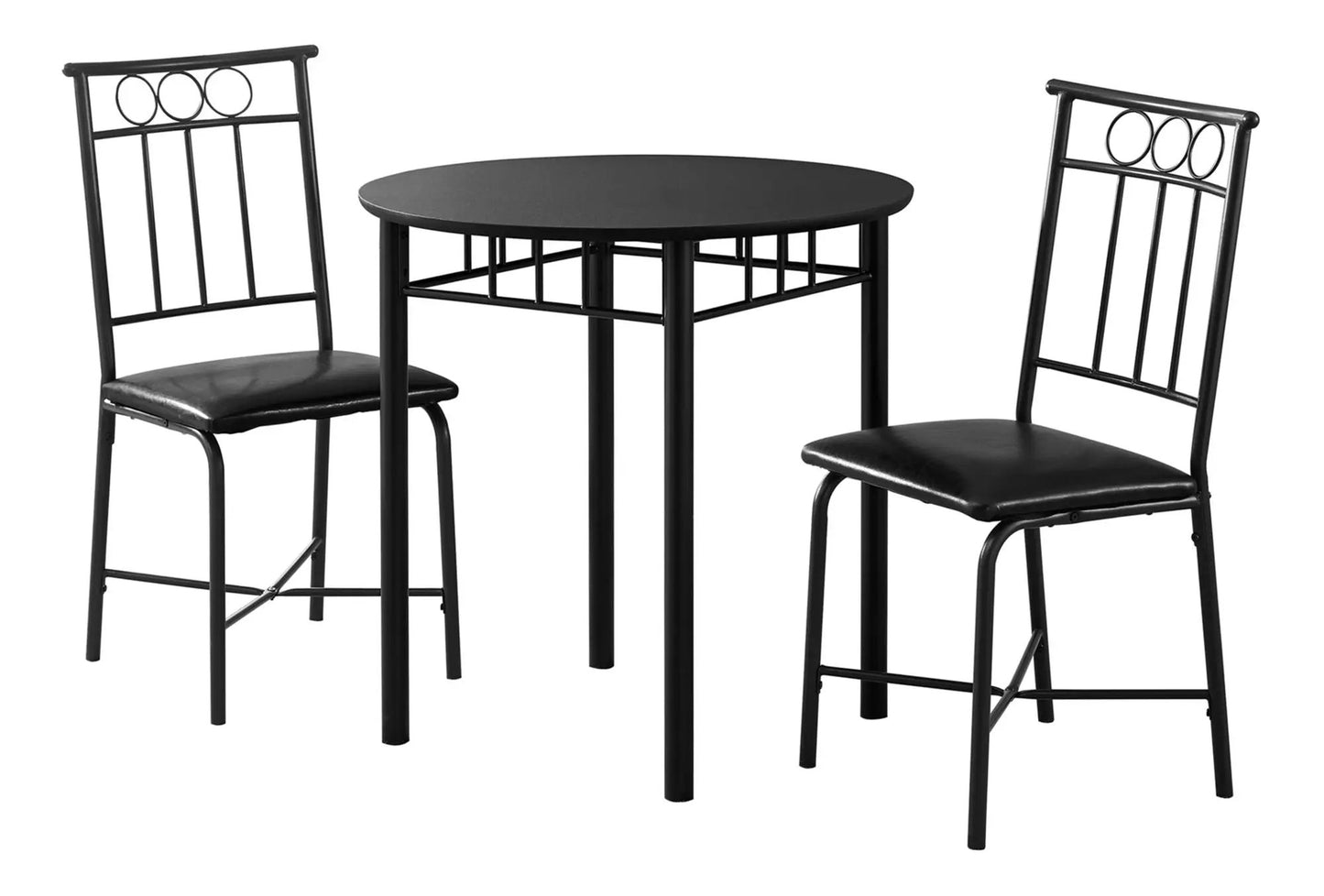 3 Piece Round Dining Set with metal table and cushioned chairs by Unique Piece Furniture on Tampa Home & Garden Store