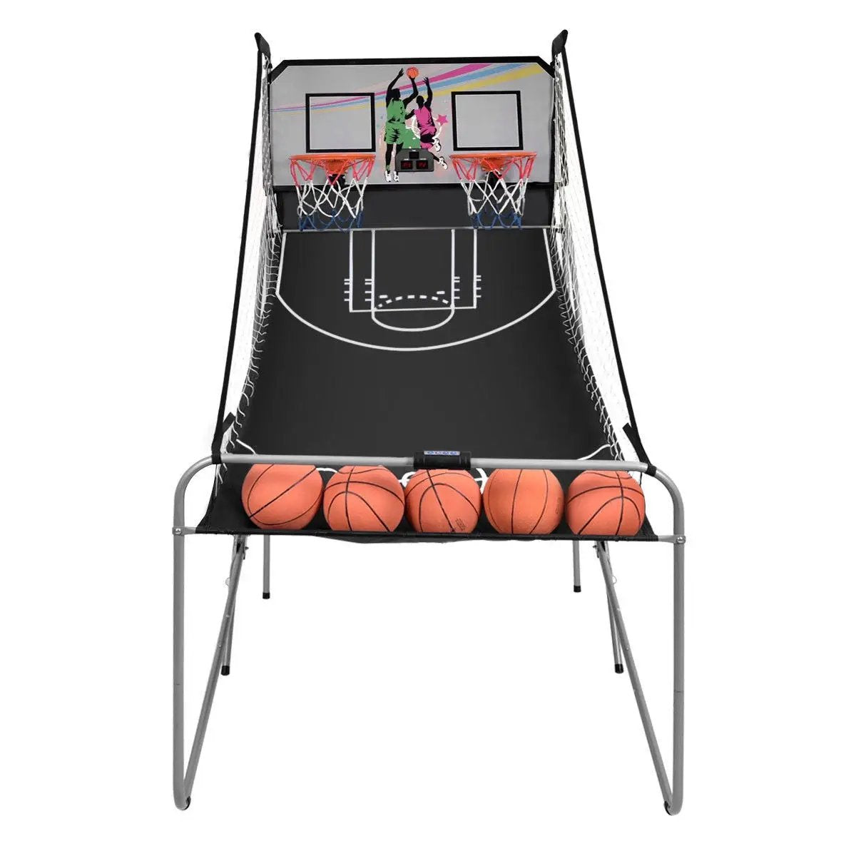 Indoor double electronic basketball game with 4 orange balls, foldable, DirectDeals on Tampa Home & Garden Store