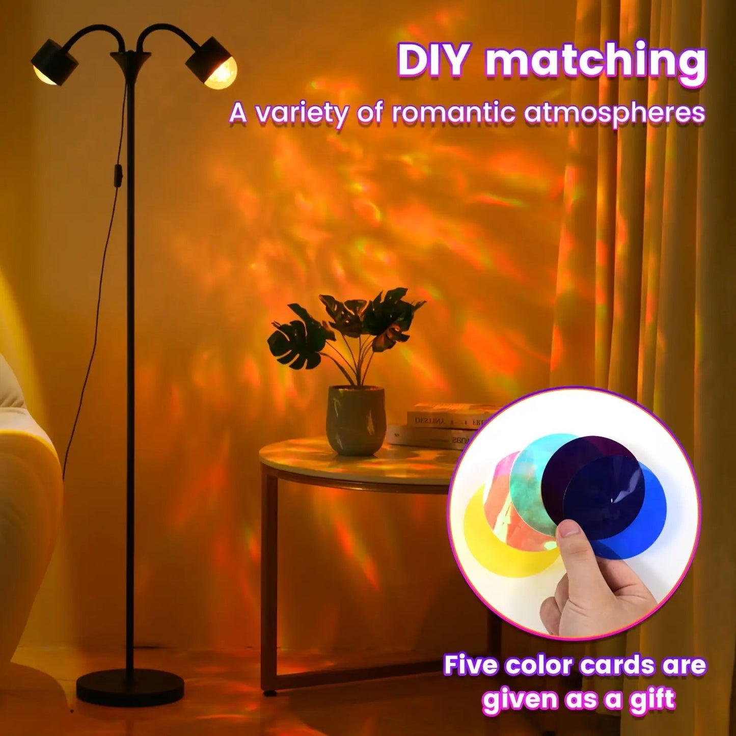 Sunset Ocean Wave Projector – Double RGB Mood Lamp with 360° Rotation & DIY Color - Tampa Home & Garden Store
