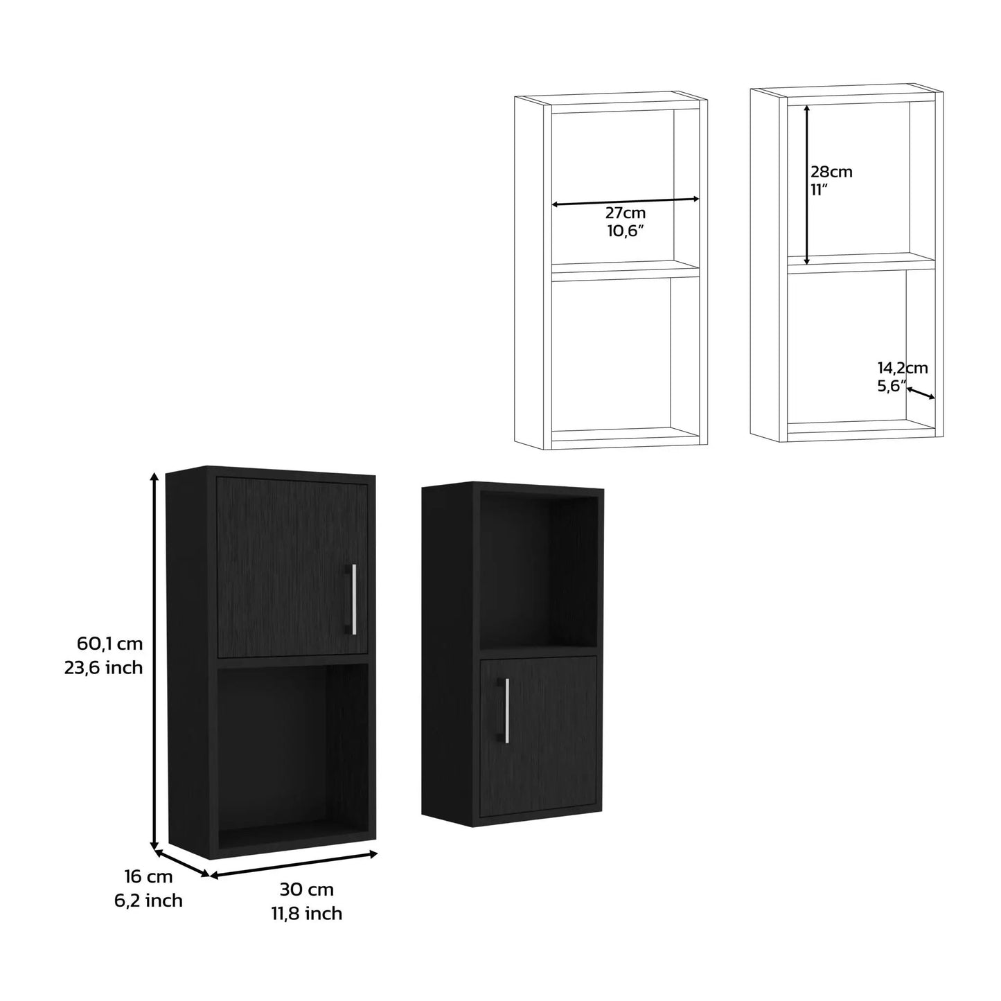 Wall Mounted Bathroom Medicine Cabinet Black