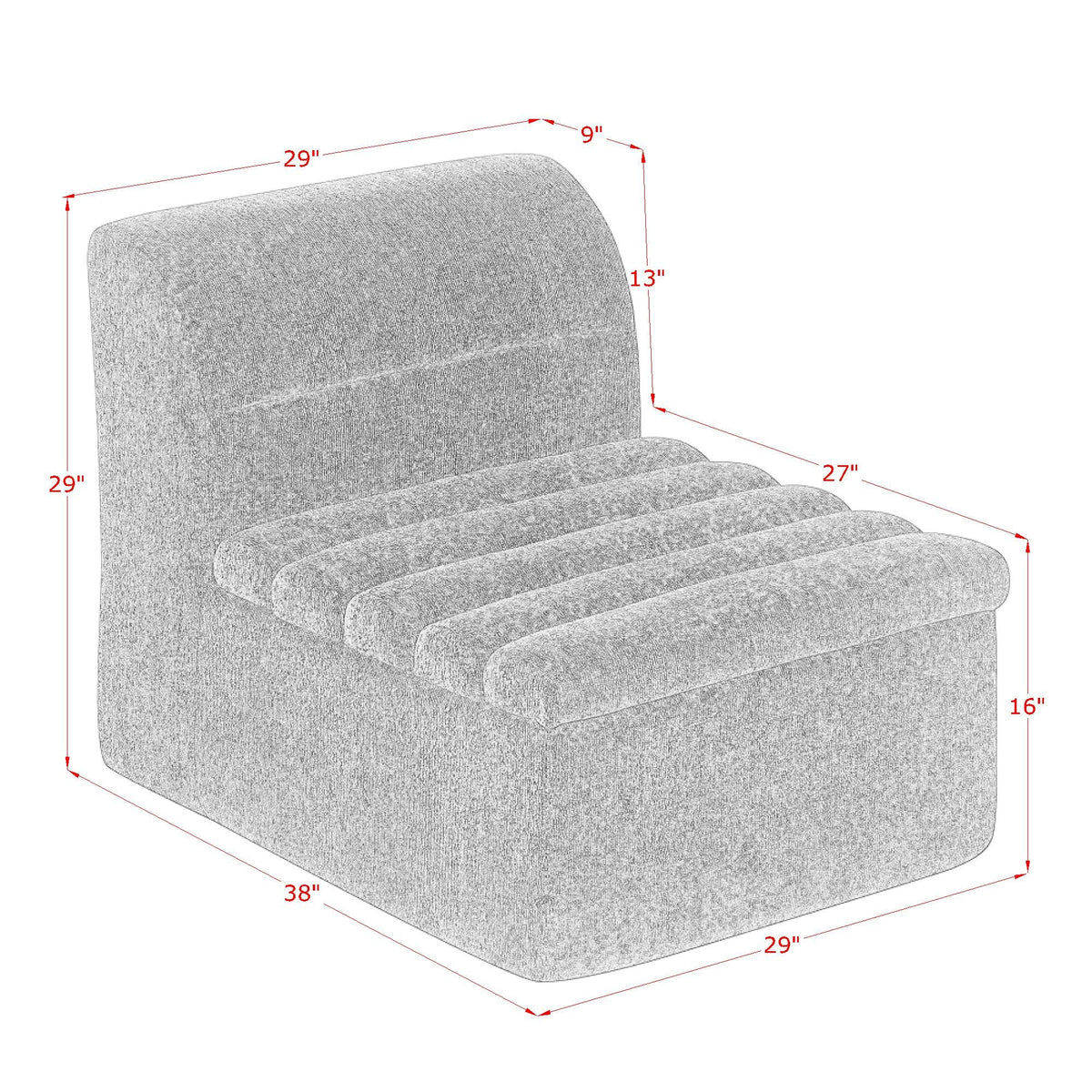 Chenille Single Seat for the Modular Sofa