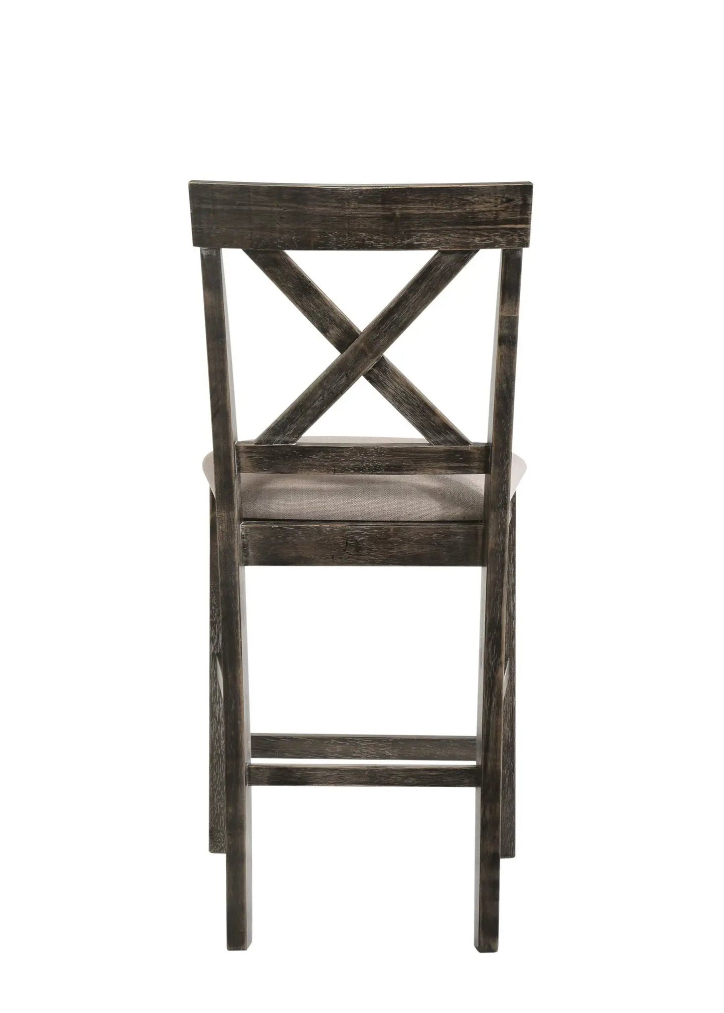 Martha II Weathered Counter Height Chair set of 2 gray tan wood with X-back design on Tampa Home & Garden Store