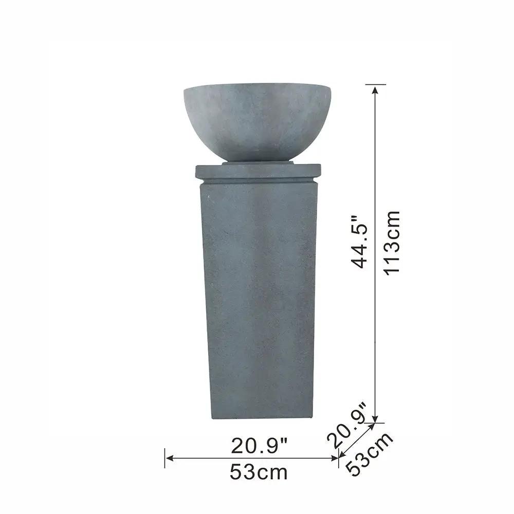 Zen Bowl Water Fountain garden feeder and bath feature in gray stone Unique Piece Furniture on Tampa Home & Garden Store