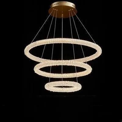 Lámpara de araña de cristal con anillo de celebridad de Internet