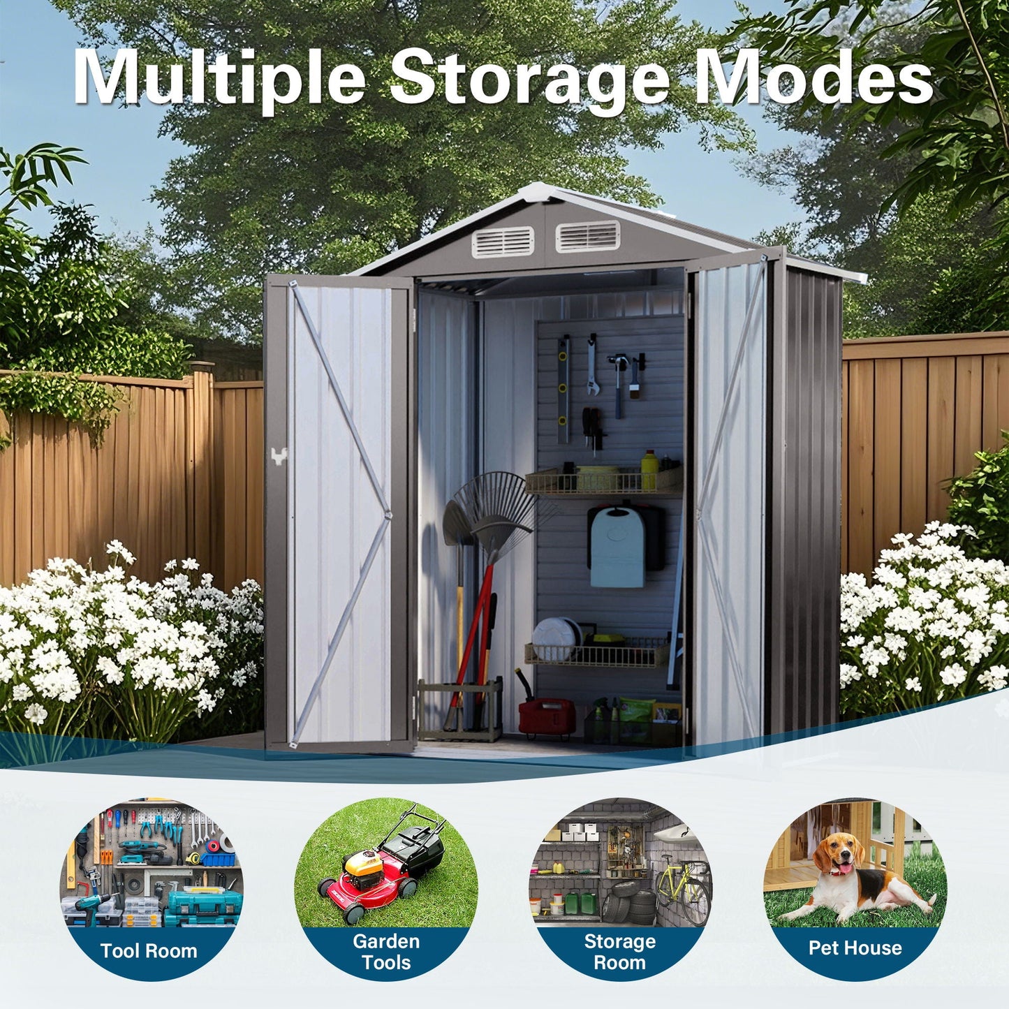 5 X 3 Feet Metal Storage Shed and a Lockable Door