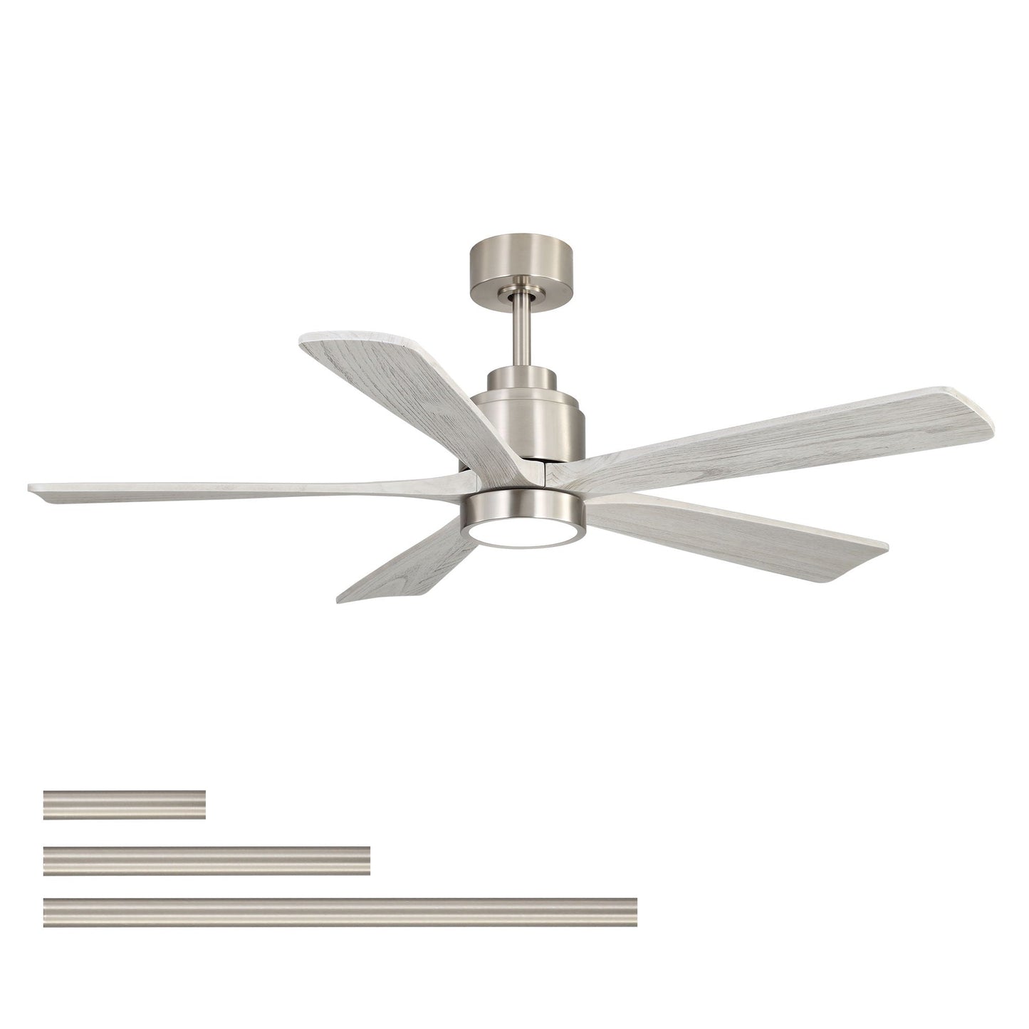 Ultra Quiet Reversible Ceiling Fan with Dimmable LED Light in Brushed Nickel by HouseOfZazla on Tampa Home & Garden Store