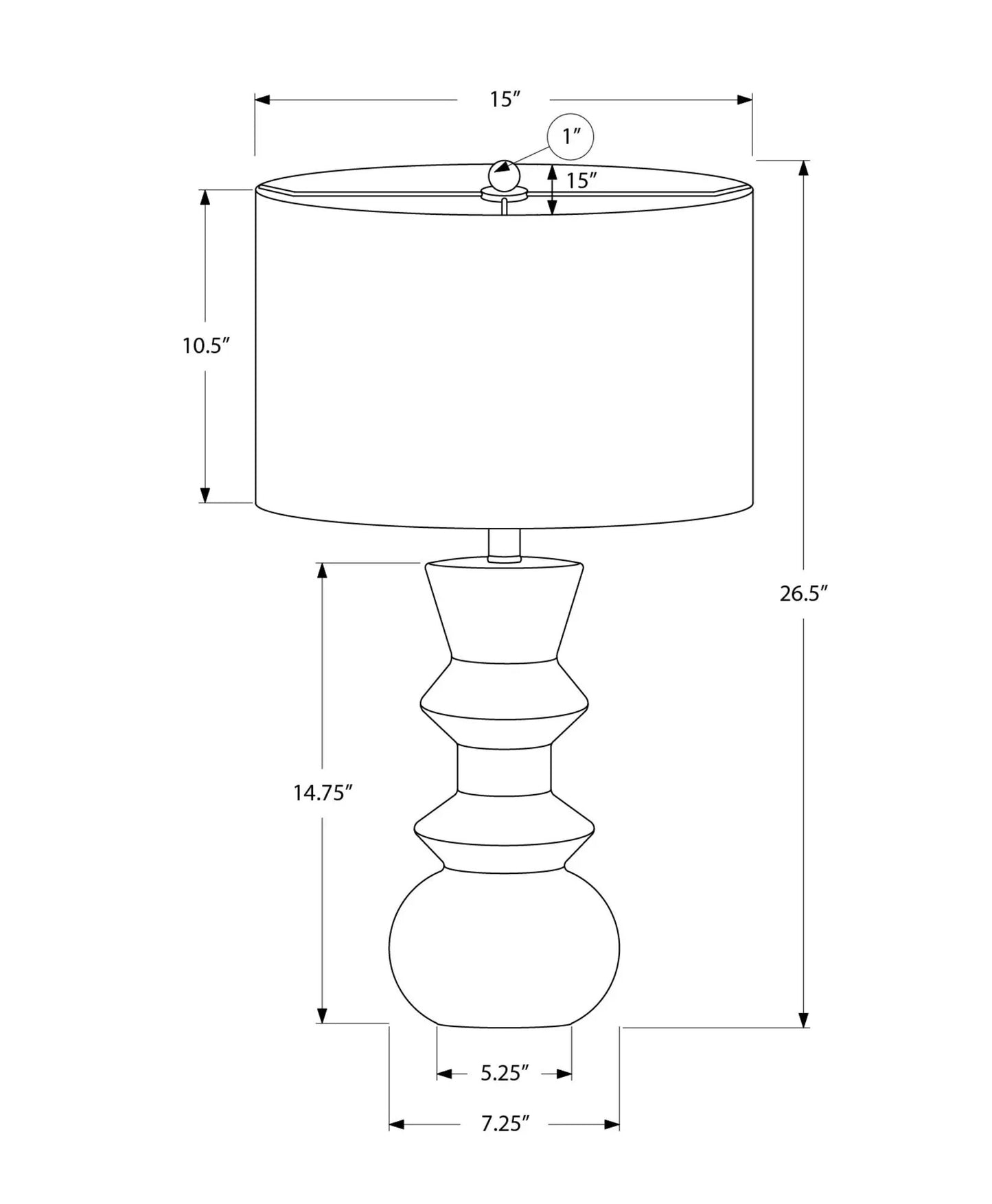 Ceramic Contemporary Table Lamp With Ivory Shade