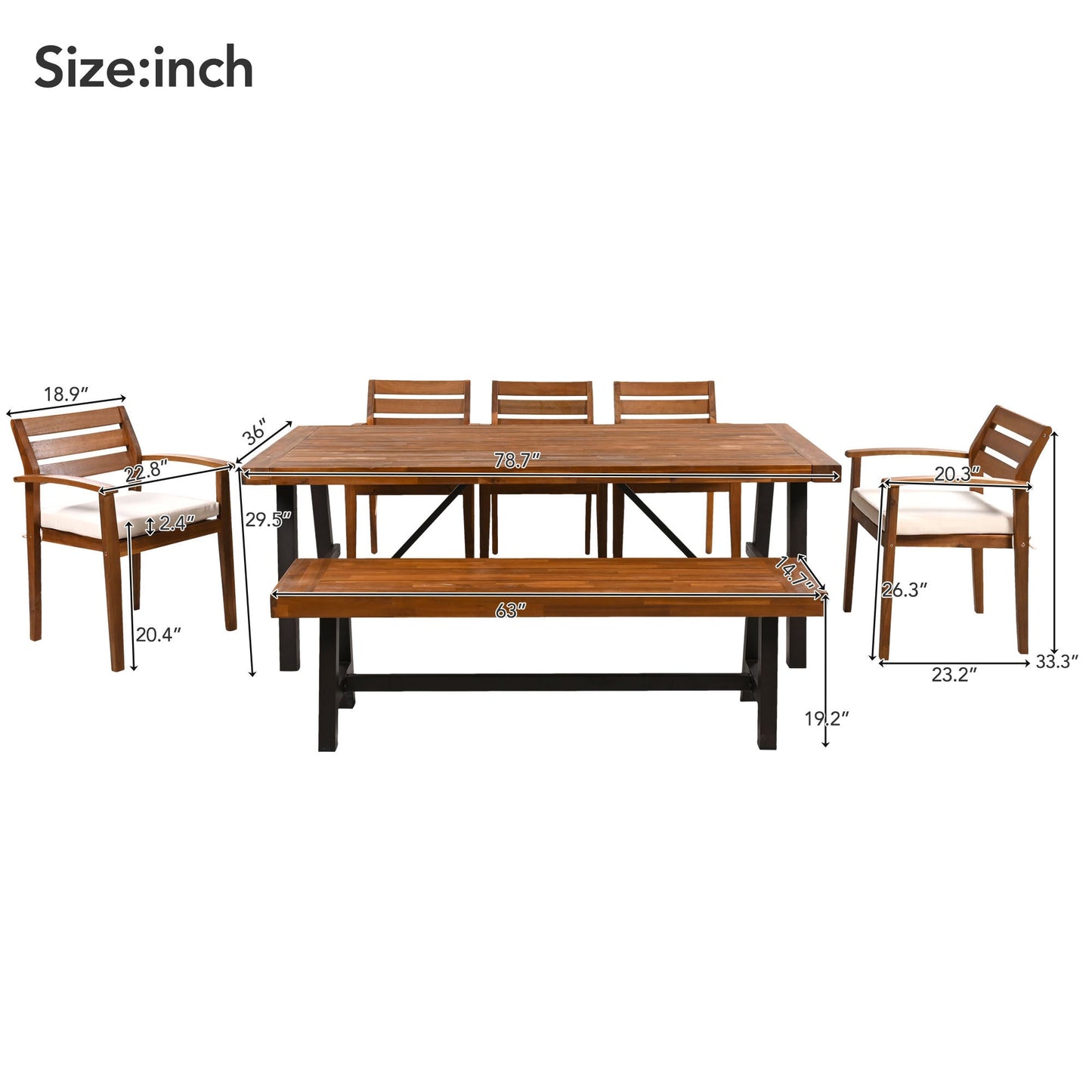 GO Outdoor Wood Dining Set for 7-8 Persons HouseOfZazla, table with slatted top and chairs on Tampa Home & Garden Store