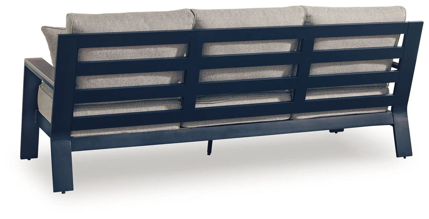East Beach Sofa with Cushion - blue frame and beige cushions on Tampa Home & Garden Store