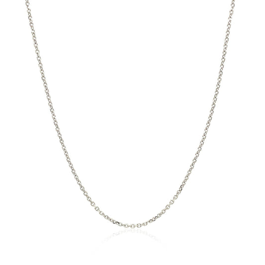 10k white gold cable chain necklace 1.1mm with delicate oval links on Tampa Home & Garden Store