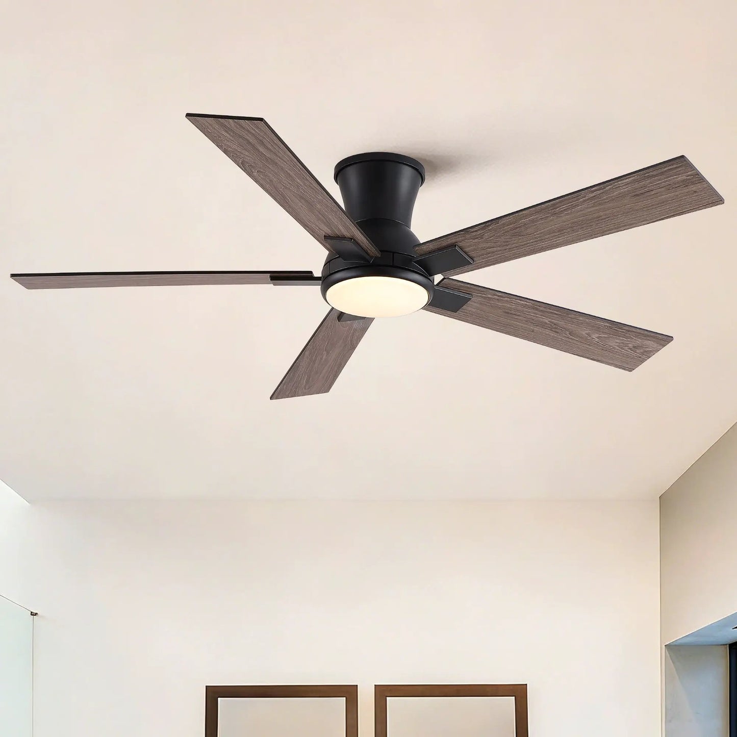 Low Profile Flush Mount Led Ceiling Fan Light