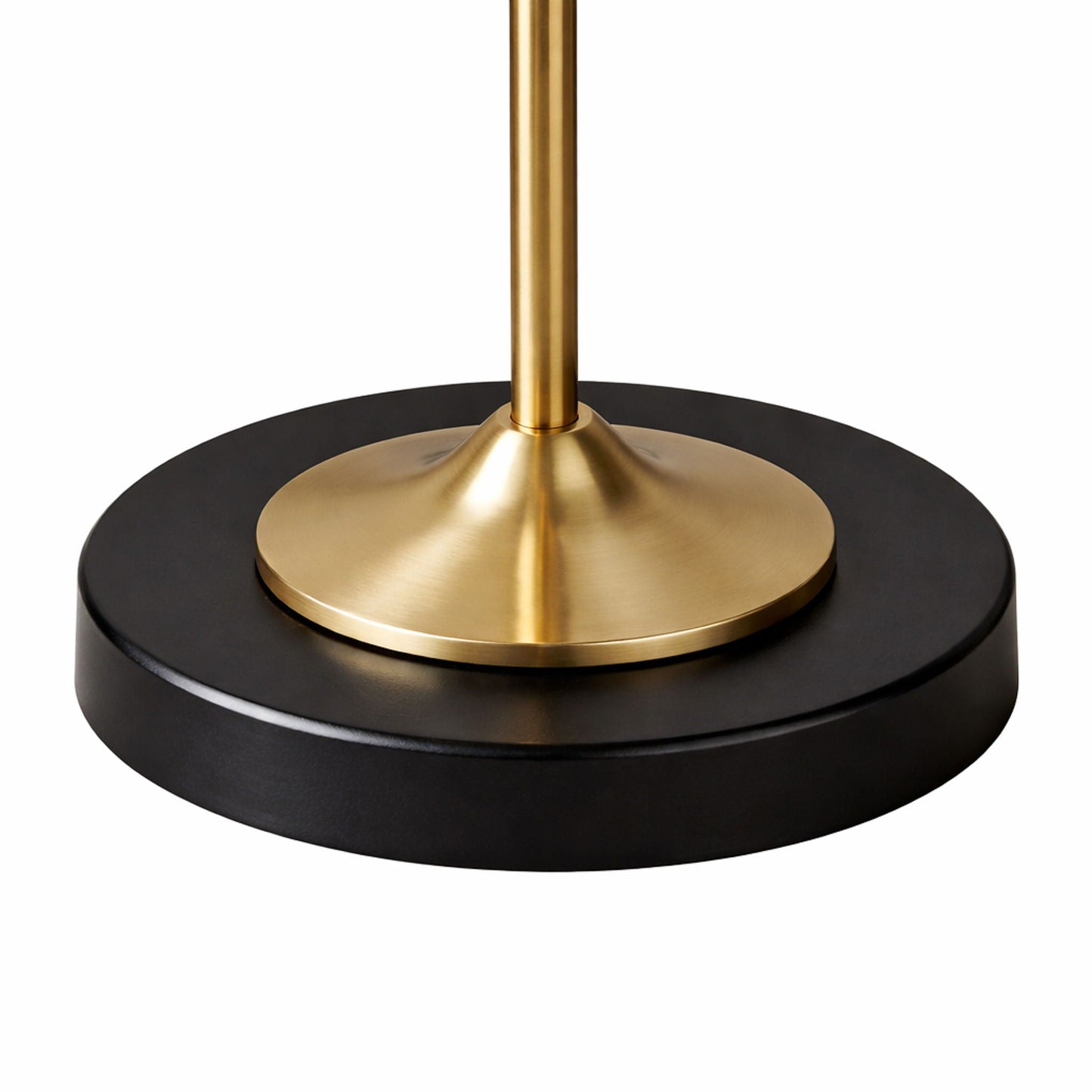 Axis Floor Lamp by HouseOfZazla with black circular base and gold brass stem on Tampa Home & Garden Store