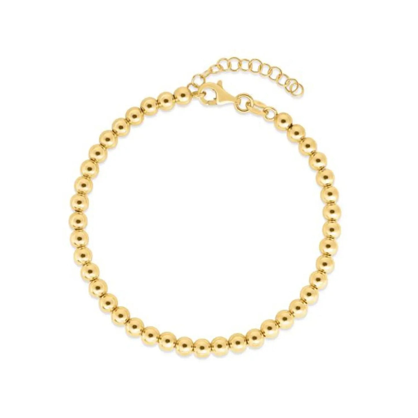 14K yellow gold bead chain necklace 4mm, 18in with extender and lobster clasp by Bids on Tampa Home & Garden Store