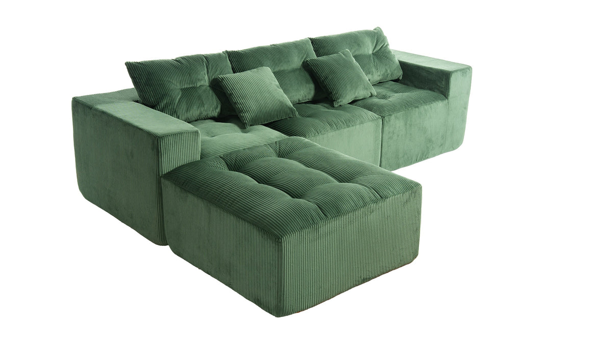 Modern Corduroy and L Shape Modular Sofa