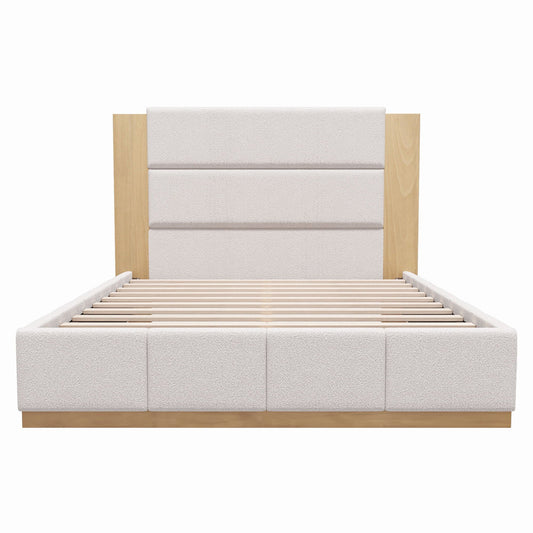 Modern Platform Bed with Extended Headboard