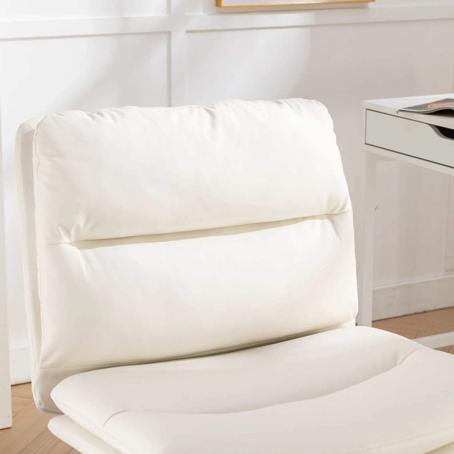 Bizerte adjustable swivel chair, white faux leather upholstery, Unique Piece Furniture on Tampa Home & Garden Store