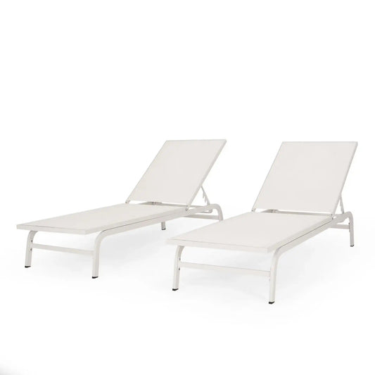 Finn Contemporary Chaise Lounge white outdoor lounge chair with adjustable backrest on Tampa Home & Garden Store