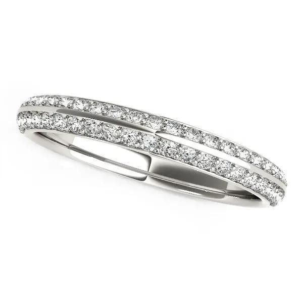 14k white gold two-row pavé diamond wedding band, 1/4 cttw, by Bids.com on Tampa Home & Garden Store