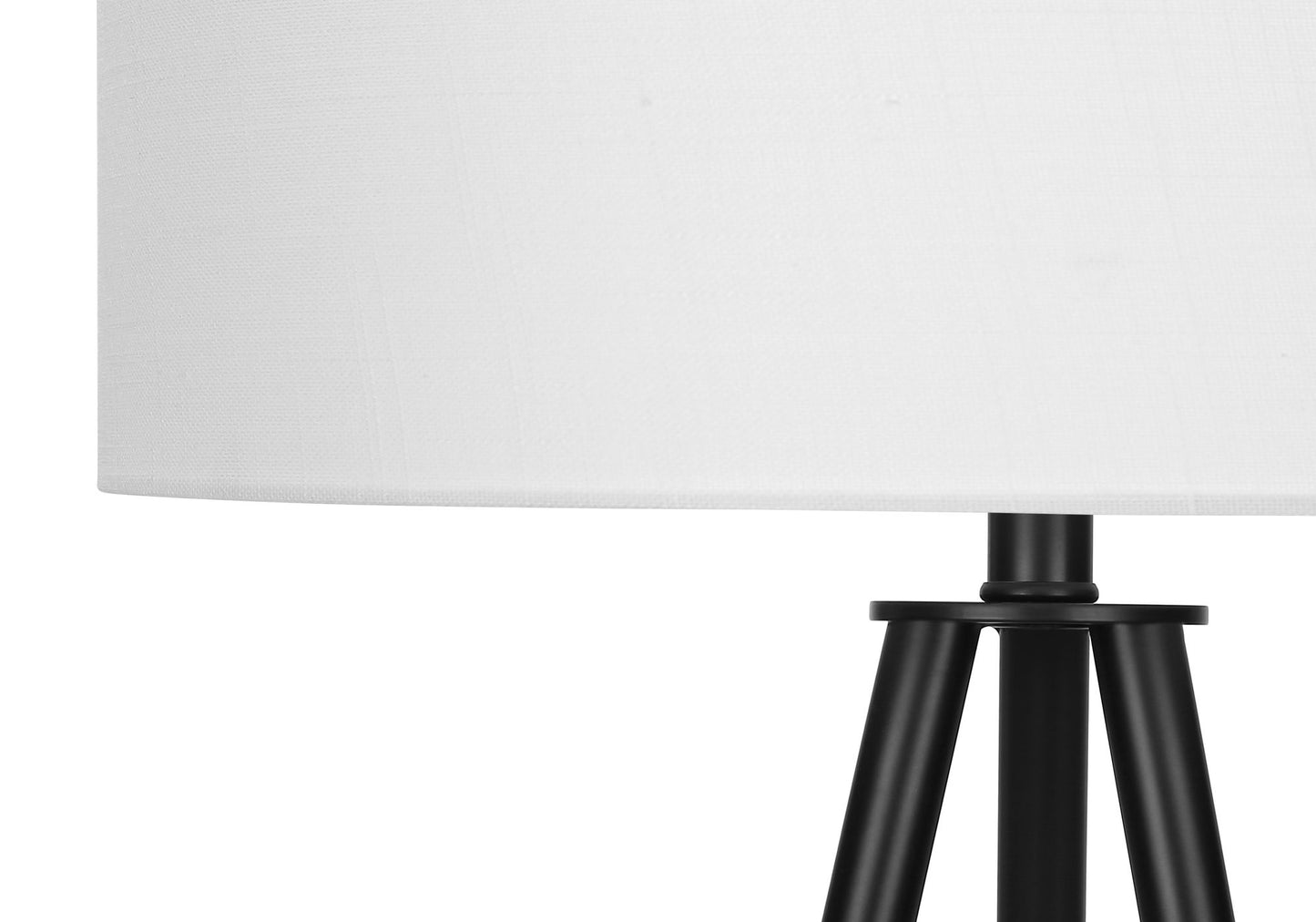 HouseOfZazla floor lamp with white shade and black tripod base on Tampa Home & Garden Store