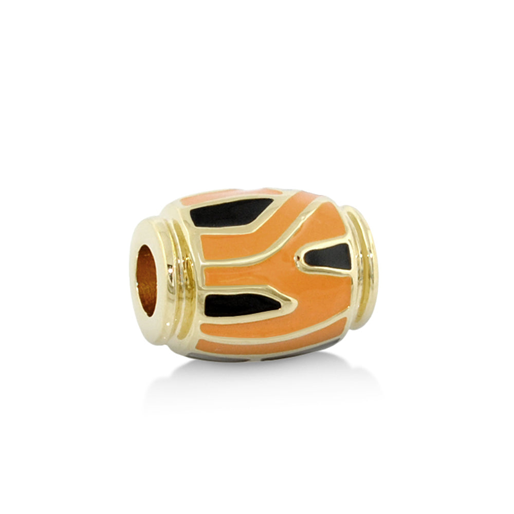 Gabriella Beads Animal Print charm bead gold tone with orange enamel by Lauren G Adams on Tampa Home & Garden Store