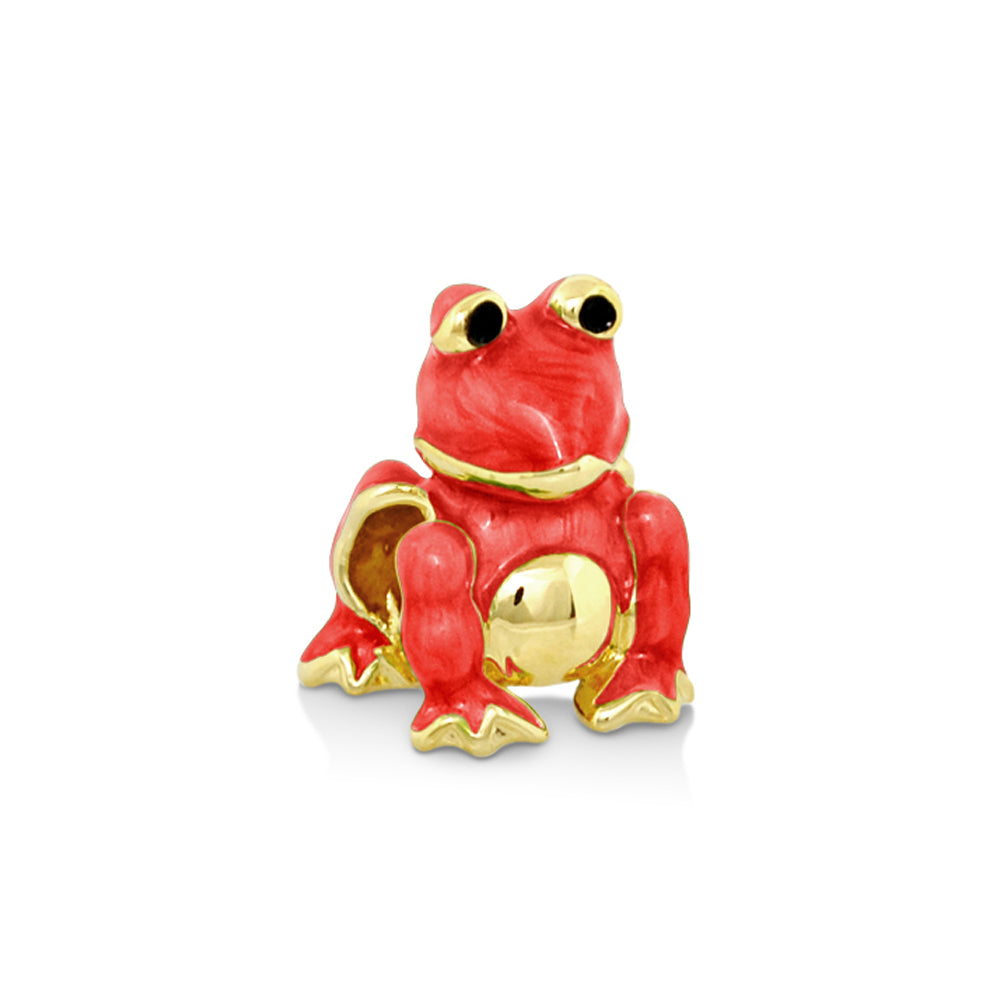Gabriella Beads Frog charm red enamel with gold-tone trim on Tampa Home & Garden Store