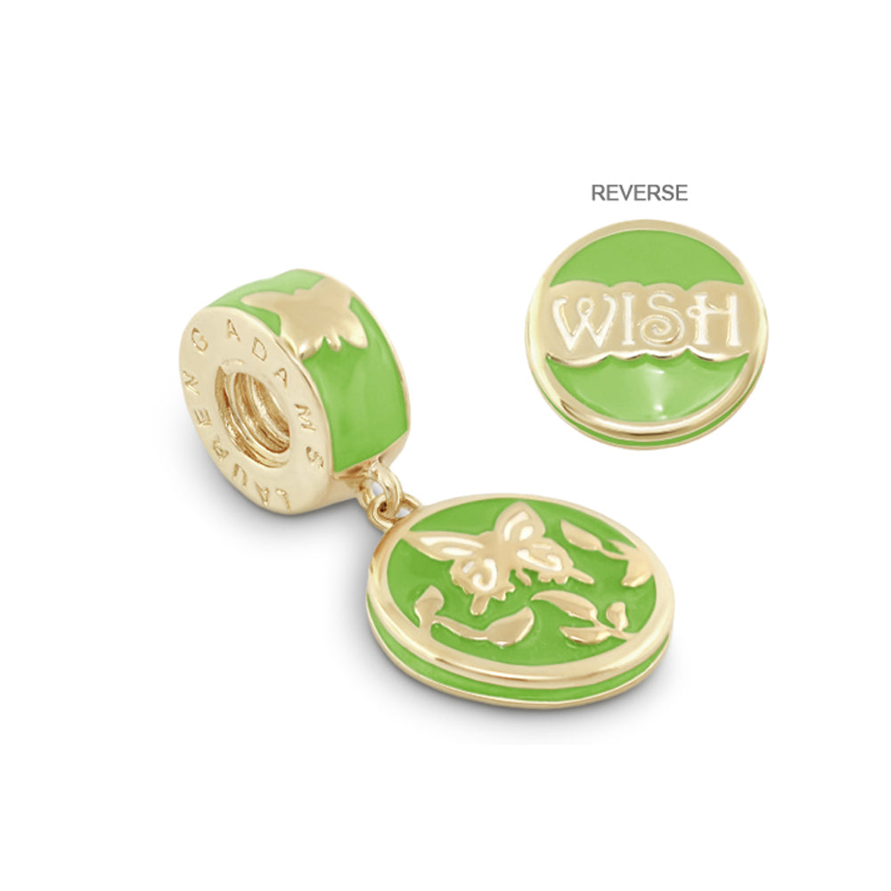 Gabriella Beads Wish Charm lime green enamel; gold-tone floral detail by Lauren G Adams on Tampa Home & Garden Store