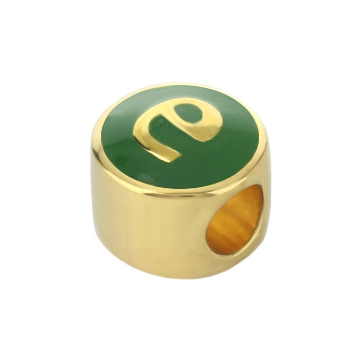 Gabriella Beads Initial charm, gold-tone with green enamel top by Lauren G Adams on Tampa Home & Garden Store