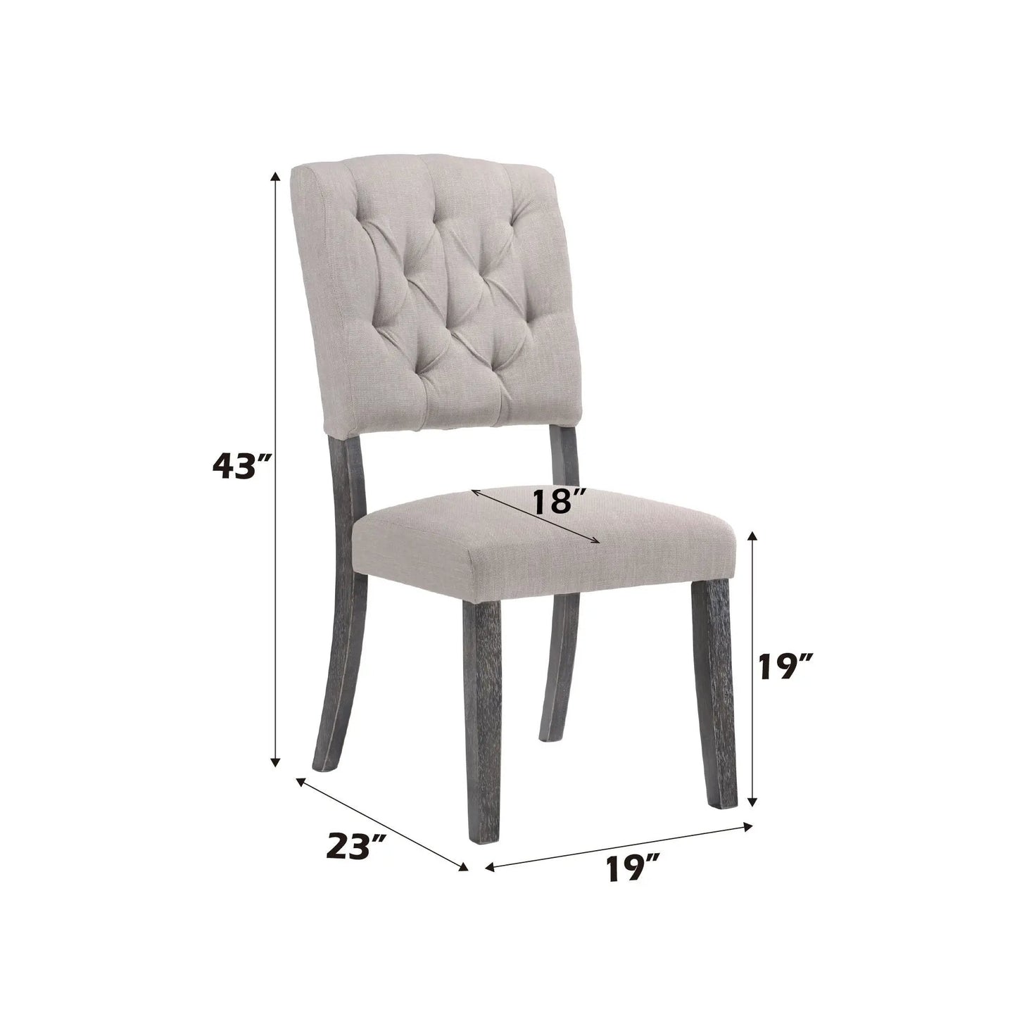 Bernard Weathered Side Chair Set of Two Dining