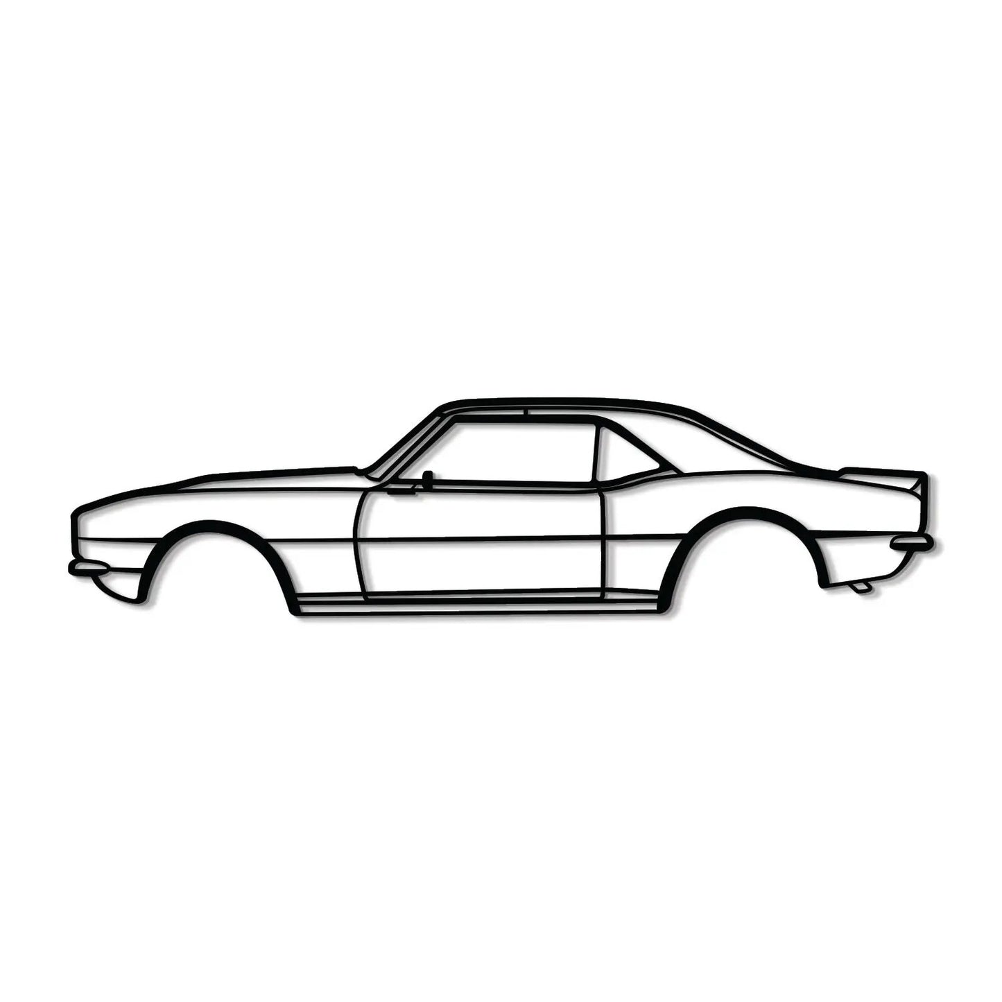 1968 Camaro laser-cut metal wall art by Modello Turbo, black outline silhouette decor on Tampa Home & Garden Store