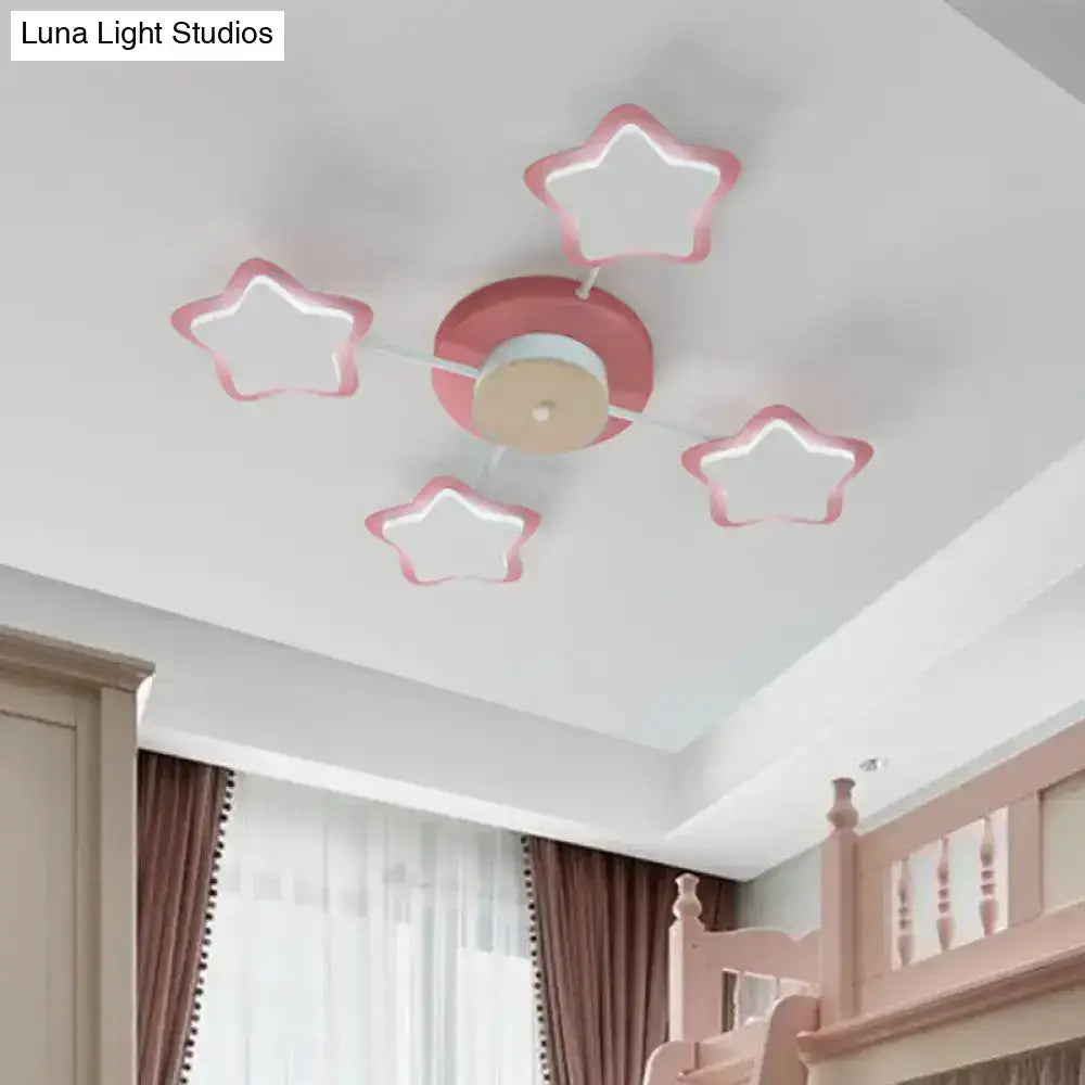 Pink Star LED Ceiling Light flush mount by Decorbites; pink star shapes with white centers on Tampa Home & Garden Store