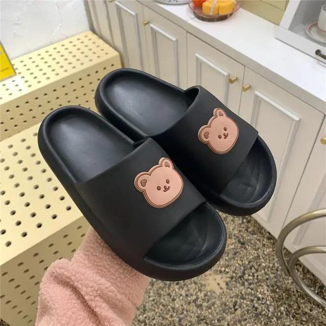 Cartoon Bear Sandals Non Slip Thick Sole Slippers